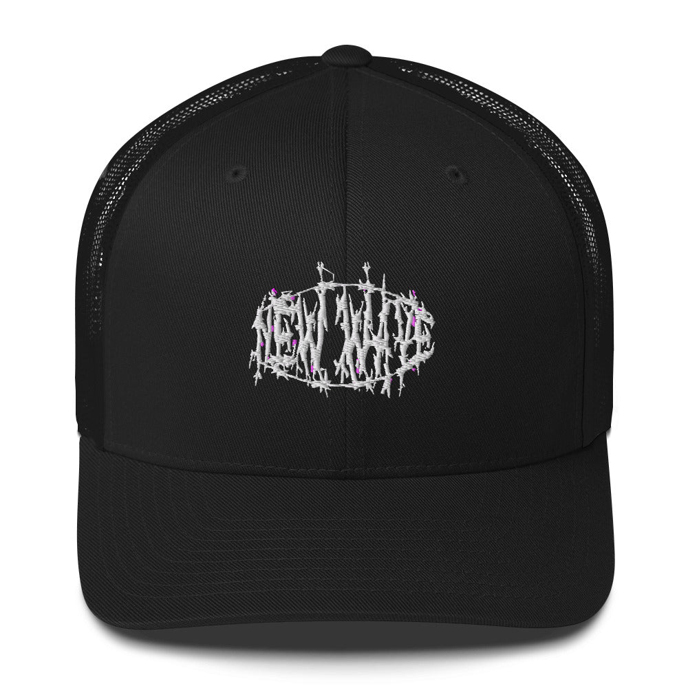 new wave barbed wire logo trucker hat – New Wave Hip Hopp